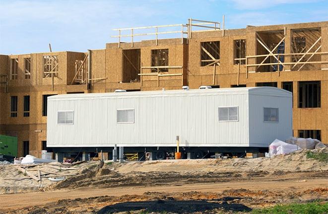 construction office rentals with signage for leasing information in Green Valley